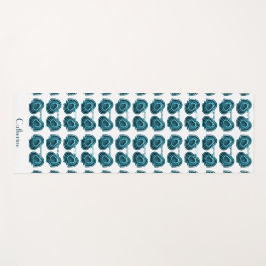 Art Nouveau Flowers in Blue Yogamat (Voorkant (horizontaal))