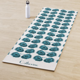 Art Nouveau Flowers in Blue Yogamat