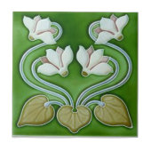 Art Nouveau  Flowers Tegeltje (Voorkant)