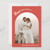  Art Nouveau Folk Bloemen Boho Retro Bruiloft Kaart (Achterkant)