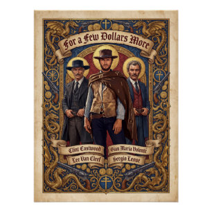 Art Nouveau For a Few Dollars More Western Poster