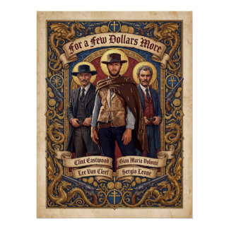 Art Nouveau For a Few Dollars More Western Poster