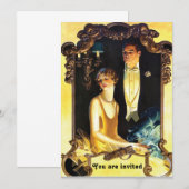 Art Nouveau-formeel uit de jaren 20 aangepast Kaart (Voorkant / Achterkant)