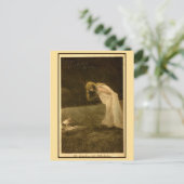 art nouveau foto Happy Birthday, nimf Briefkaart (Staand voorkant)