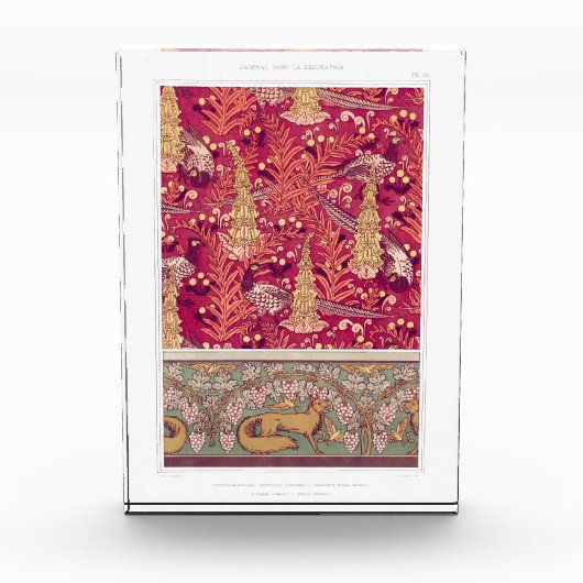 Art nouveau fox fazant Foxglove verneuil Fotoblokken (Voorkant)