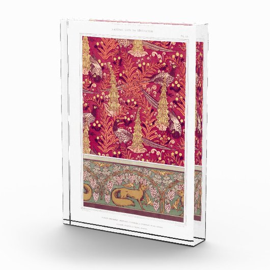 Art nouveau fox fazant Foxglove verneuil Fotoblokken (Rechts)