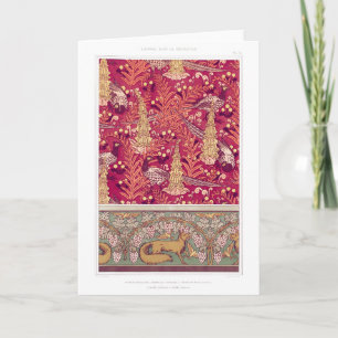 Art nouveau fox fazant Foxglove verneuil Kaart