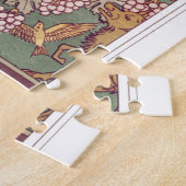 Art nouveau fox fazant Foxglove verneuil Legpuzzel (Zijkant)