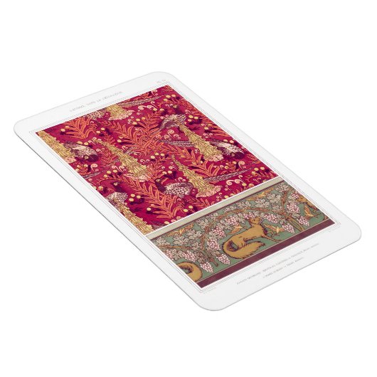 Art nouveau fox fazant Foxglove verneuil Magneet (Rechterzijde)