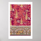 Art nouveau fox fazant Foxglove verneuil Poster (Voorkant)