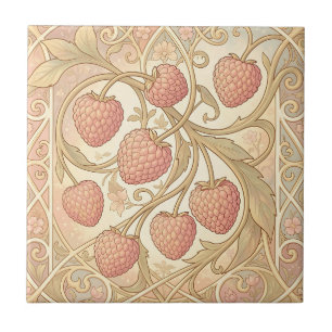 Art Nouveau Framboos Patroon Tegeltje