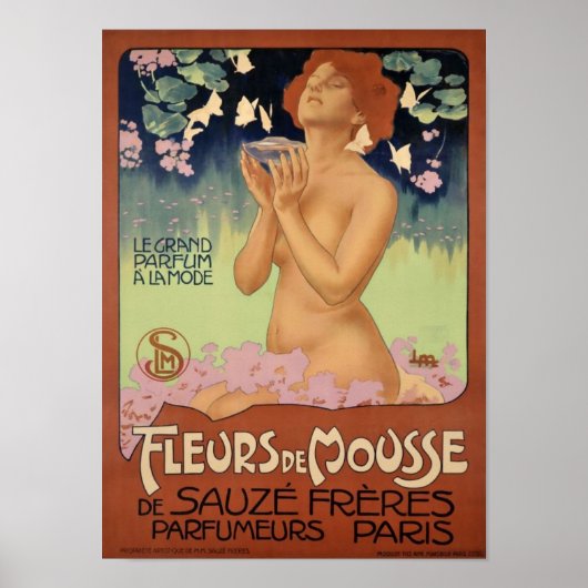  Art-Nouveau France Parfume Ad Poster (Voorkant)