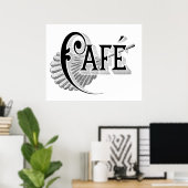 Art Nouveau Frans Chic Cafe Poster (Thuiskantoor)