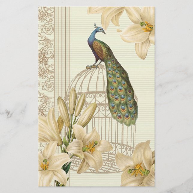 art nouveau frans lily  birdcage peace ock (Voorkant)