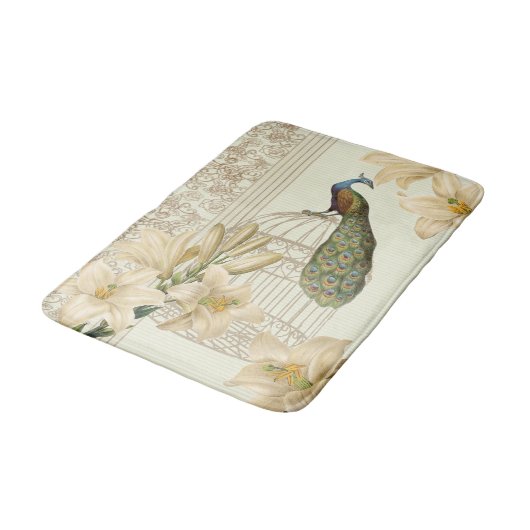 art nouveau frans lily  birdcage peace ock badmat (Gekanteld)