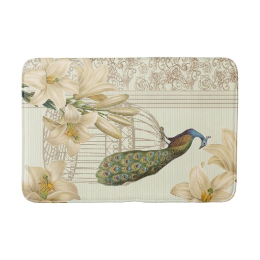 art nouveau frans lily  birdcage peace ock badmat (Voorkant)