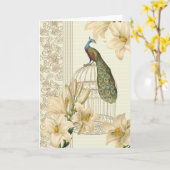 art nouveau frans lily  birdcage peace ock kaart (Gele Bloem)