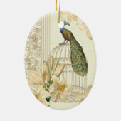 art nouveau frans lily  birdcage peace ock keramisch ornament (Achterkant)