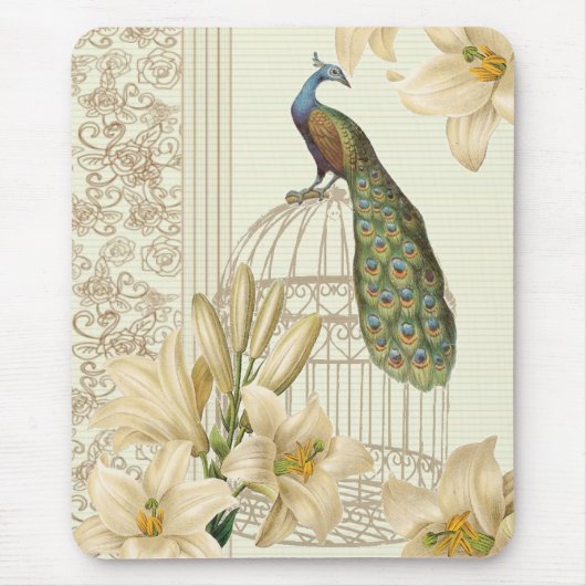 art nouveau frans lily  birdcage peace ock muismat (Voorkant)