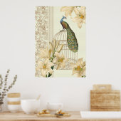 art nouveau frans lily  birdcage peace ock poster (Keuken)