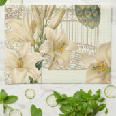 art nouveau frans lily  birdcage peace ock theedoek (Gevouwen)