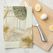 art nouveau frans lily  birdcage peace ock theedoek (Quarter Fold)