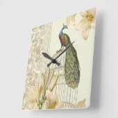 art nouveau frans lily  birdcage peace ock vierkante klok (Hoek)