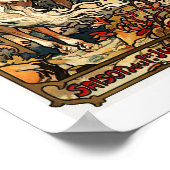  Art Nouveau Franse Luchon 1895 Mucha Poster (Hoek)