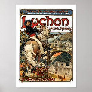 Art Nouveau Franse Luchon 1895 Mucha Poster