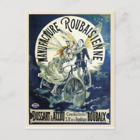  art nouveau French bicycle ad Briefkaart (Voorkant)
