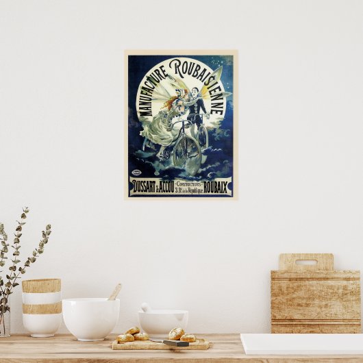  art nouveau French bicycle ad Poster (Keuken)