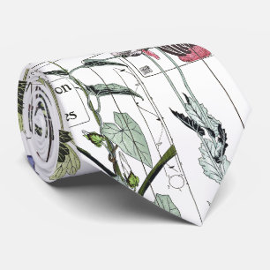 Art Nouveau French Botany Flower Collage Stropdas