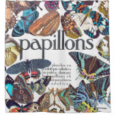 Art Nouveau French Butterflies Shower Curtain Douchegordijn (Voorkant)