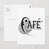 Art Nouveau French Cafe Coffee shop logo Briefkaart (Voorkant / Achterkant)