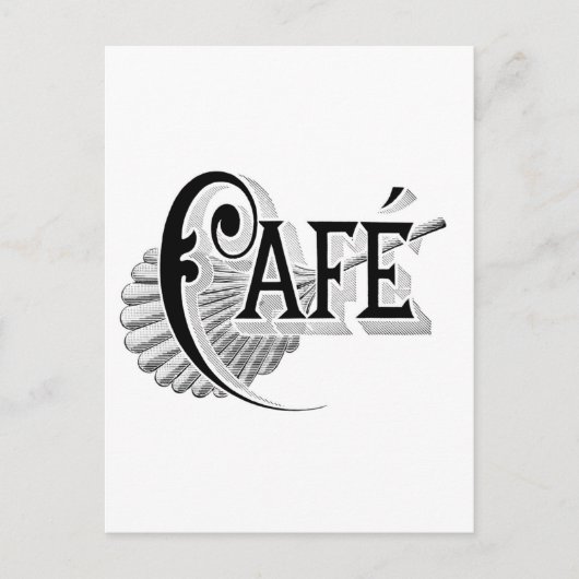 Art Nouveau French Cafe Coffee shop logo Briefkaart (Voorkant)