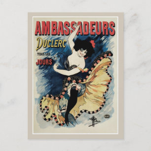  art nouveau French cancan dans ad dans Briefkaart
