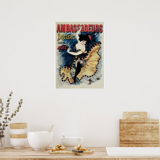  art nouveau French cancan dans ad dans Poster (Keuken)