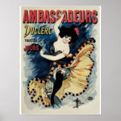  art nouveau French cancan dans ad dans Poster (Voorkant)
