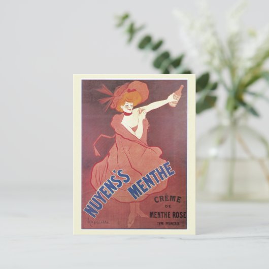  art nouveau French liquor ad Briefkaart (Staand voorkant)