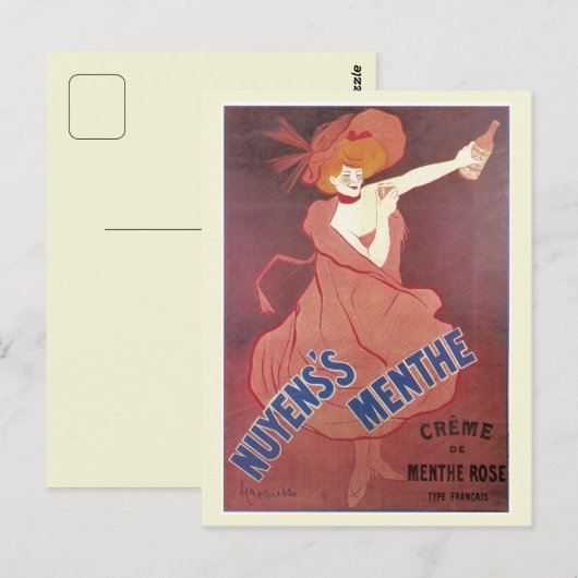  art nouveau French liquor ad Briefkaart (Voorkant / Achterkant)