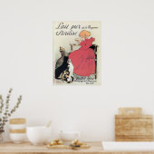 Art nouveau French milk ad, cats, girl Poster (Keuken)