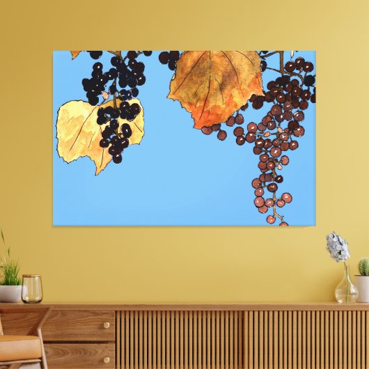 Art Nouveau Frost Druiven Canvas Afdruk (Insitu (Woonkamer))
