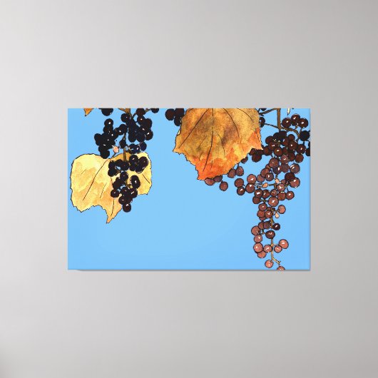 Art Nouveau Frost Druiven Canvas Afdruk (Voorkant)