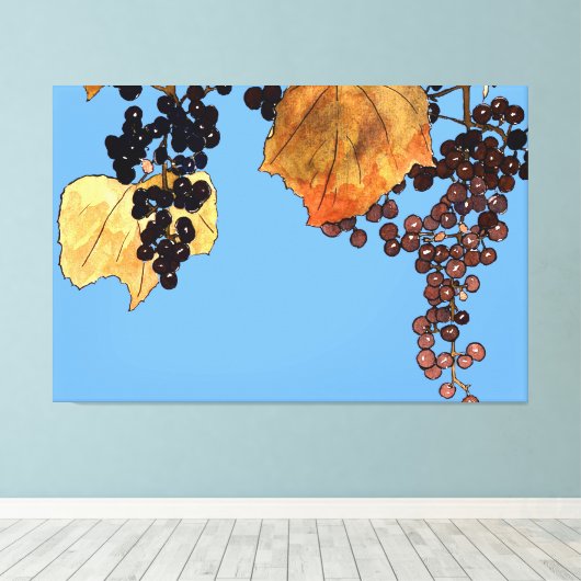 Art Nouveau Frost Druiven Canvas Afdruk (Insitu (Houten vloer))