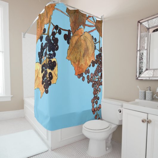 Art Nouveau Frost Druiven Douchegordijn (In situ)