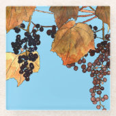 Art Nouveau Frost Druiven Glazen Onderzetter (Voorkant)