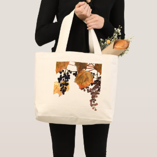 Art Nouveau Frost Druiven Grote Tote Bag