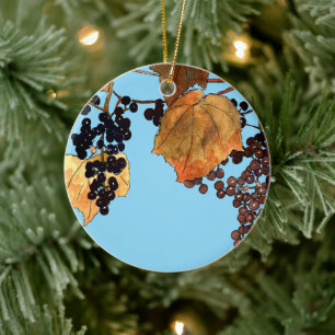 Art Nouveau Frost Druiven Keramisch Ornament