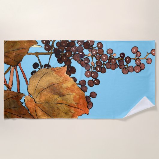 Art Nouveau Frost Druiven Strandlaken (Voorkant)