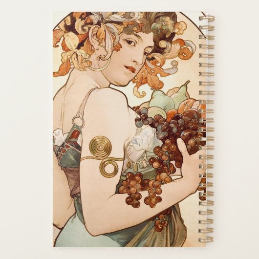  Art Nouveau Fruit van Alphonse Mucha Planner (Achterkant)